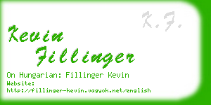 kevin fillinger business card
